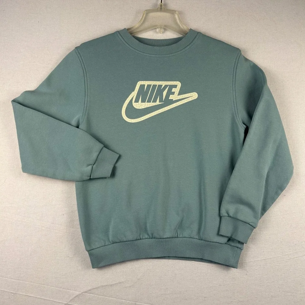 Nike Sportswear Kids Fleece Crewneck Sweatshirt Teal Green FD3182-309 Size L